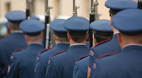 Armed palace guards in Prague